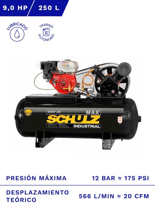 COMPRESOR DE AIRE SCHULZ CSL-10BR 2HP 100L 9.7BAR 10CFM » SERVICOMP