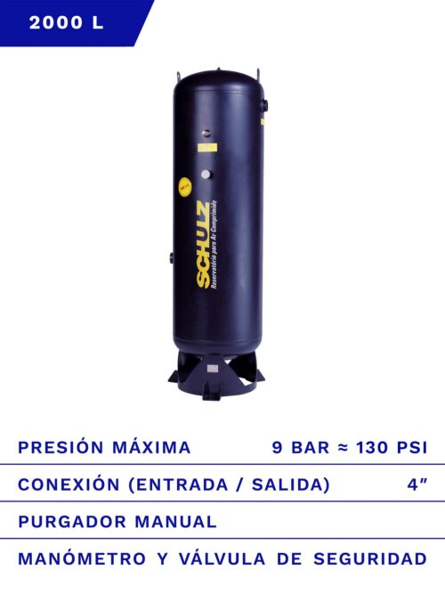 ESTANQUE SEPARADOR DE CONDENSADO SCHULZ 2000L 9BAR CERTIFICADO FRENTE