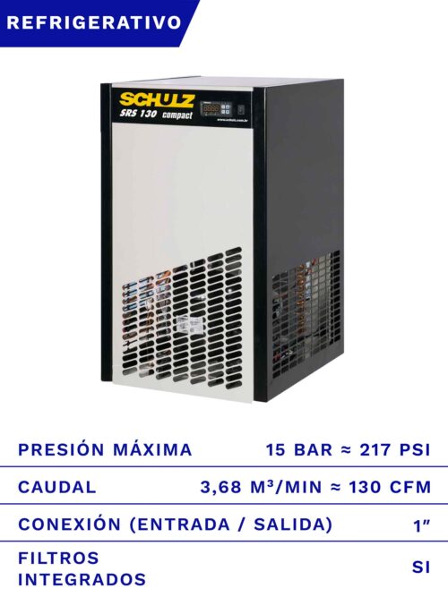 SECADOR DE AIRE REFRIGERATIVO SCHULZ SRS-130 15BAR 130CFM frente