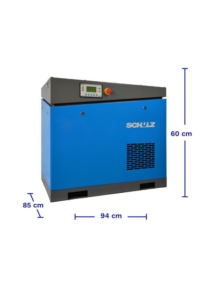 COMPRESOR DE TORNILLO SCHULZ 5.5HP 10BAR 16CFM dimensiones