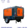 COMPRESOR PORTATIL DIESEL DENAIR 7BAR 202CFM frente