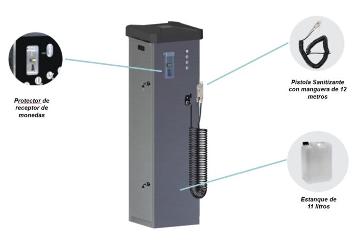 SANITIZADOR NEBULIZADOR PEDESTAL CON FICHERO AIRONE 220V - Imagen 2