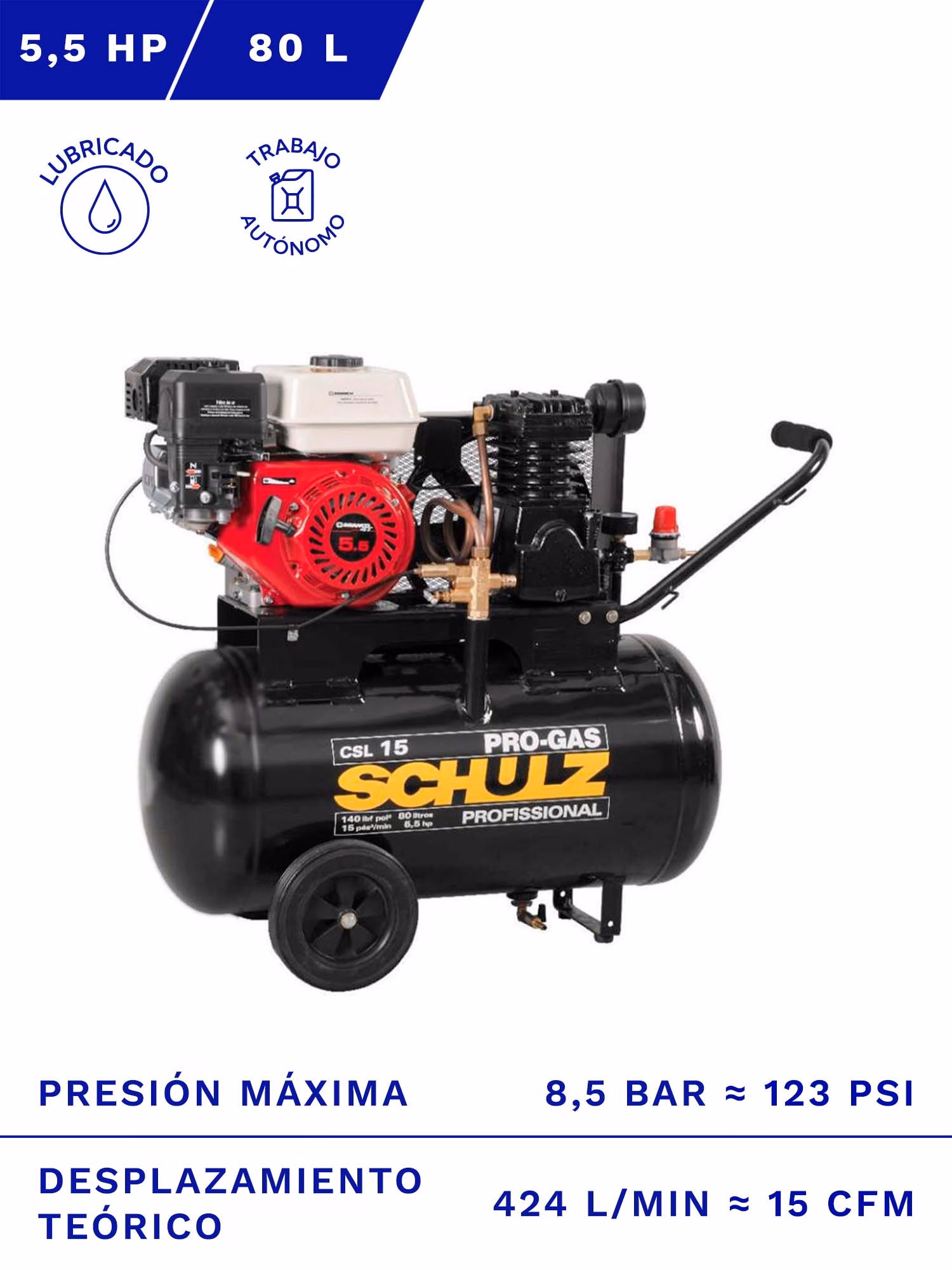COMPRESOR DE AIRE SCHULZ CSL-15 GX 80L 8.5BAR 15CFM