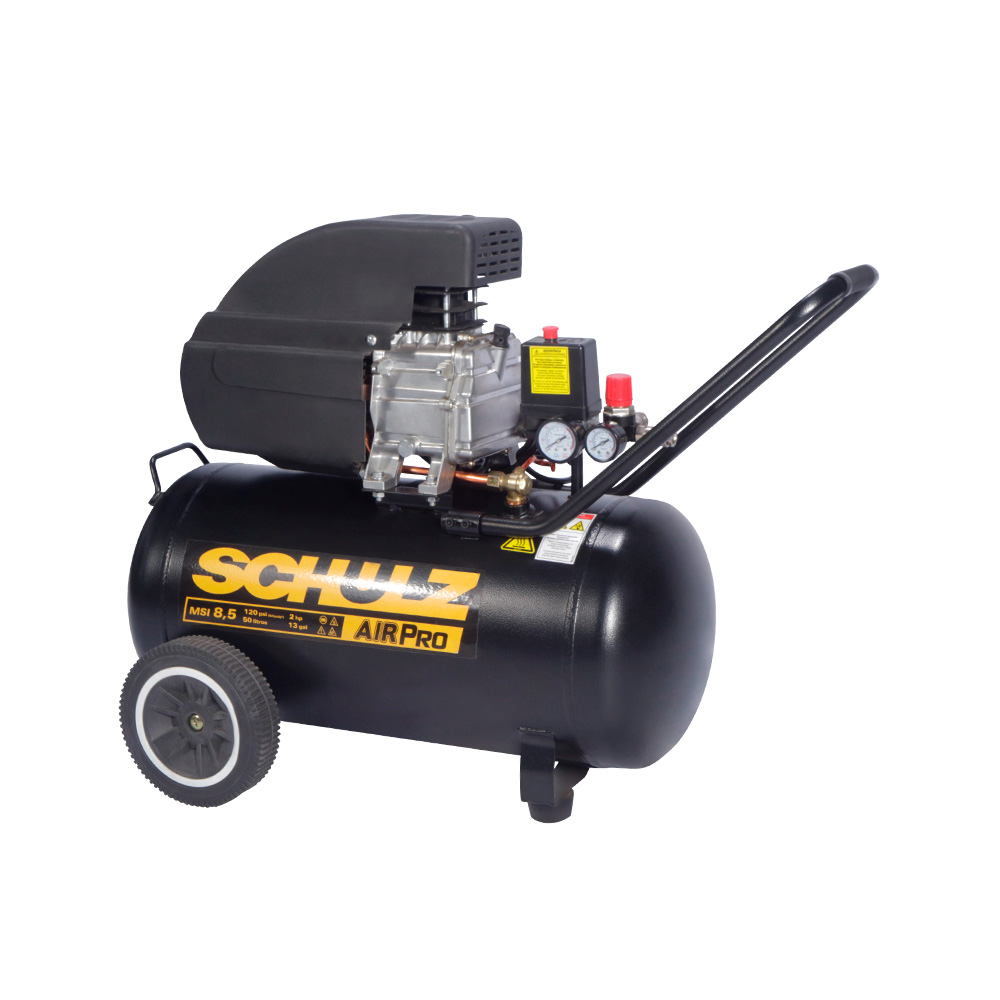 COMPRESOR DE AIRE SCHULZ MSI-8.5 2HP 50L CON KIT ACCESORIOS 8 PZS ABSORCIÓN - Imagen 3