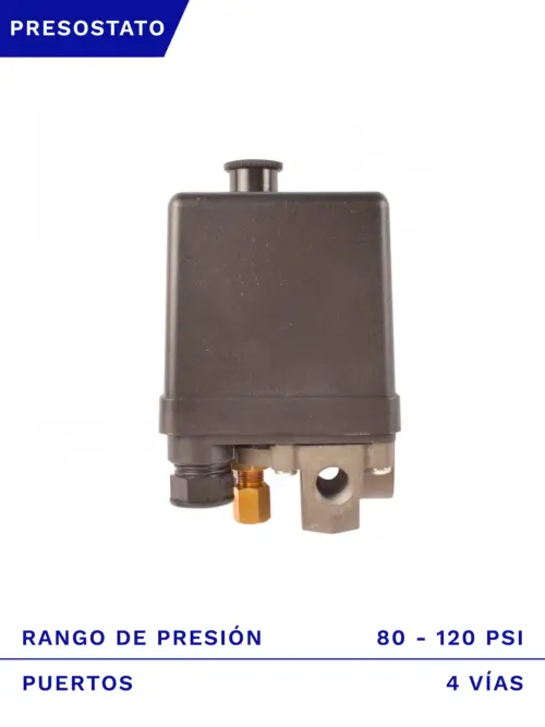 PRESOSTATO AUTOMÁTICO 80/120 PSI DE 4 VÍAS