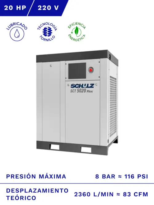 COMPRESOR DE TORNILLO SCHULZ SCT 5020 FLEX 20HP